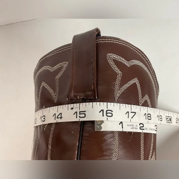 Vintage 1960s Cowtown Cowboy Boots 12 D Chocolate Brown